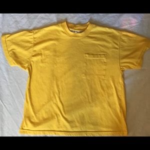 Plain Yellow Shirt with Front Pocket